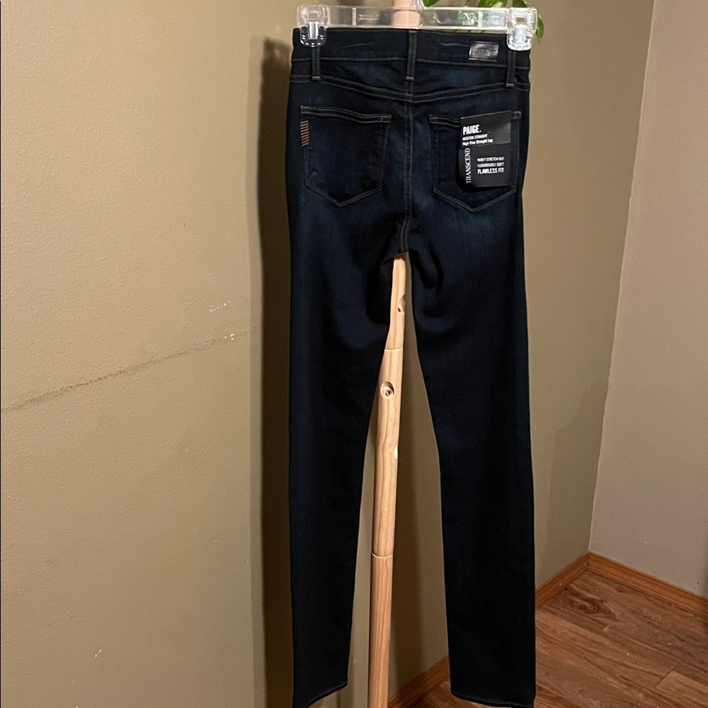 PAIGE Huxton straight High rise dark denim - Picture 8 of 10